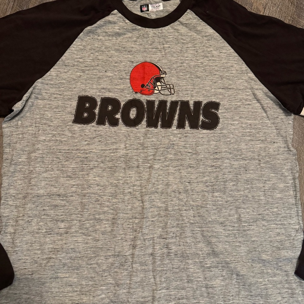 Cleveland Browns Shirt Mens Size Large Brown NFL Long Sleeve Sports